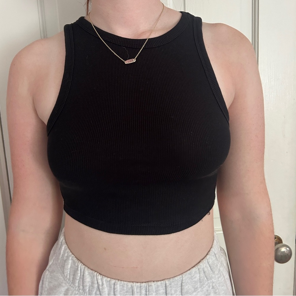 High Neck Cropped Tank Top